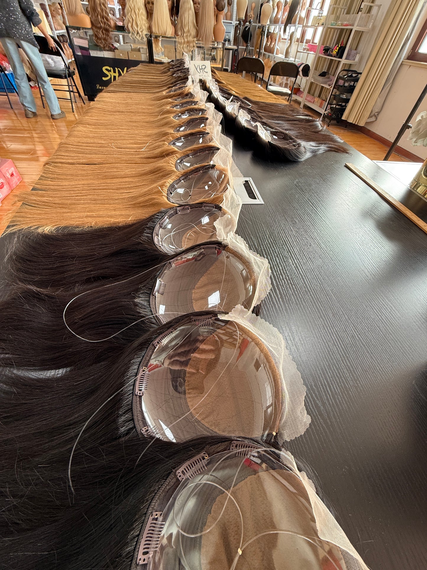 Copper Brown Long Straight Human Hair Topper Mini Wig, product view 14