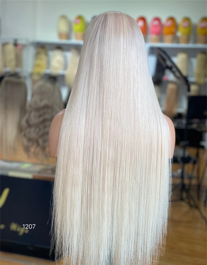 Silver Platinum Straight HD 13x5 Patch Lace Front Wig