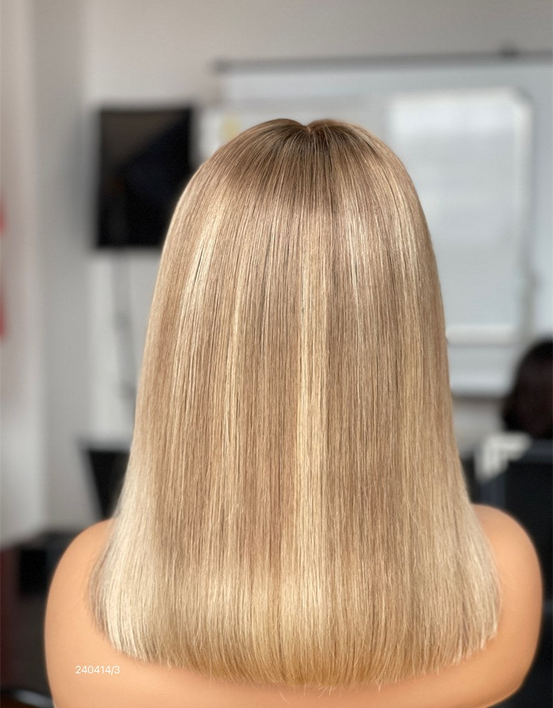 Honey Ash Blonde Bob HD 13x5 Patch Lace Front Wig