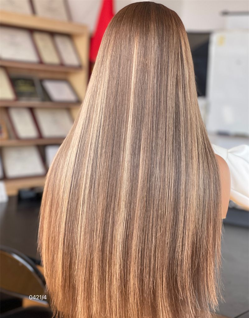 Dark Root Golden Blonde Straight HD 13x5 Patch Lace Front Wig