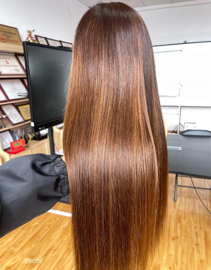 Auburn Brown Straight HD 13x5 Patch Lace Front Wig