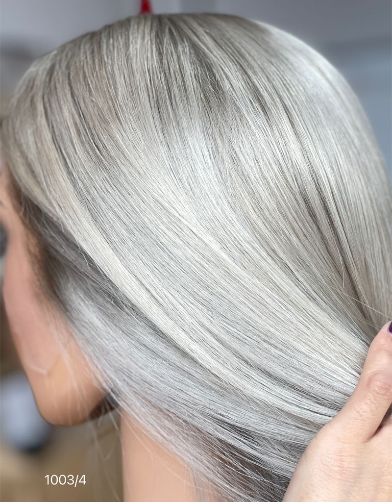 Silver Gray Blunt Bob HD 13x5 Patch Lace Front Wig