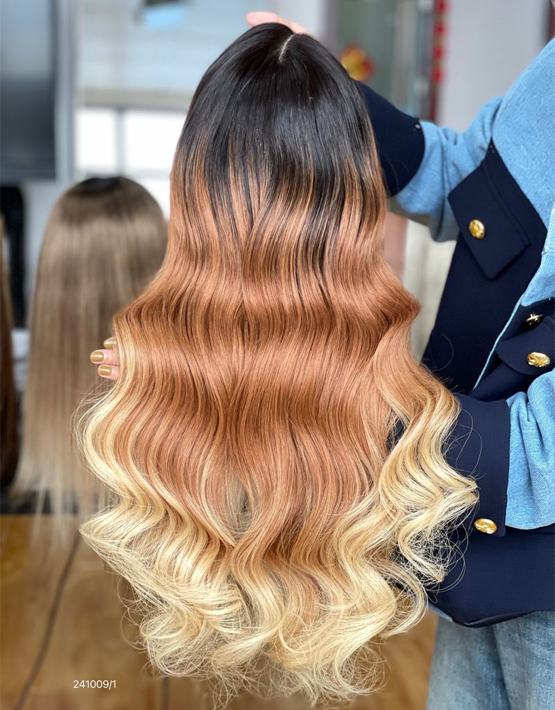 Dark Root Copper Ombre Loose Wave HD 13x5 Patch Lace Front Wig