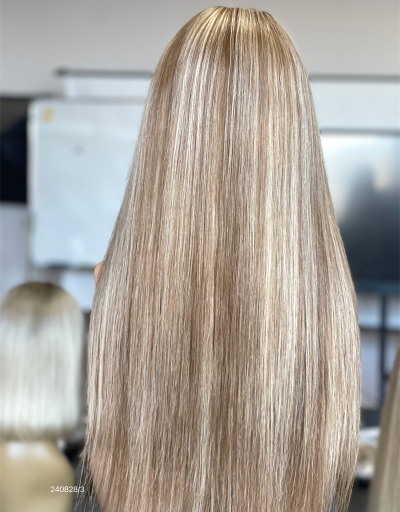 Champagne Blonde Straight HD 13x5 Patch Lace Front Wig