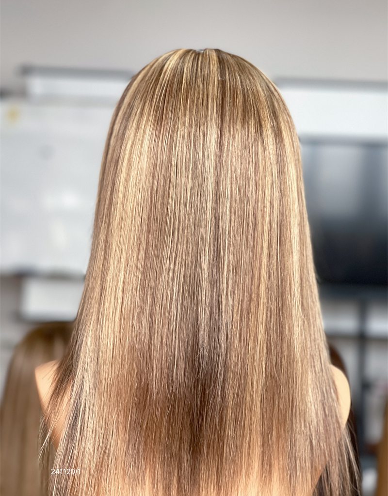 Rooted Ash Blonde Straight HD 13x5 Patch Lace Front Wig