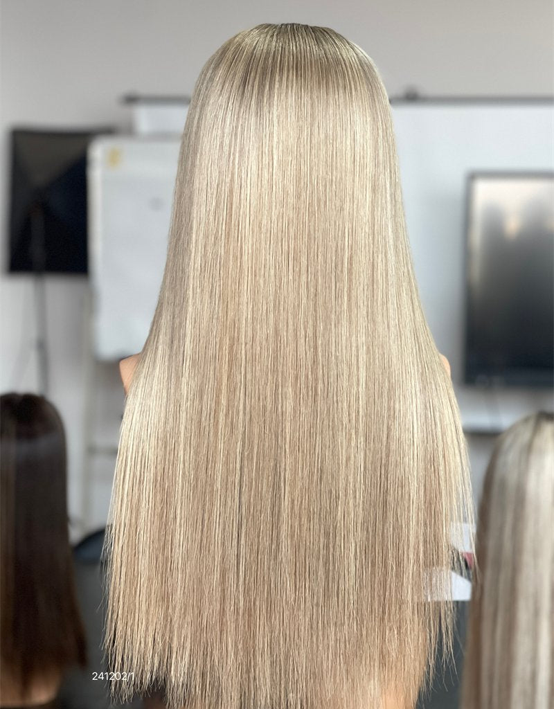Light Ash Blonde Straight HD 13x5 Patch Lace Front Wig