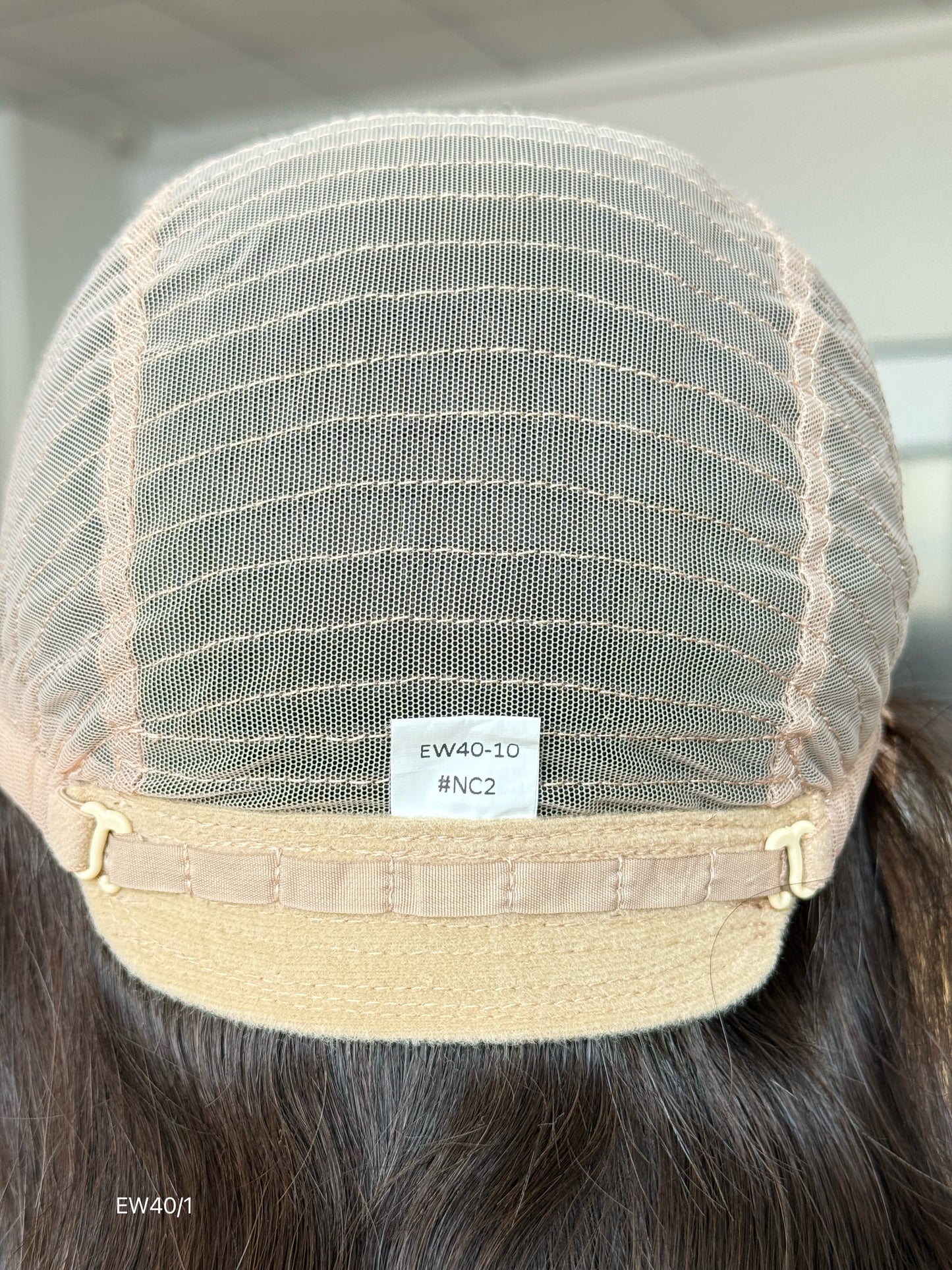 Deep Chocolate Brown Shoulder-Length Layered Silk Top Human Hair Medical Wig - Europe Dispatch - cap construction detail
