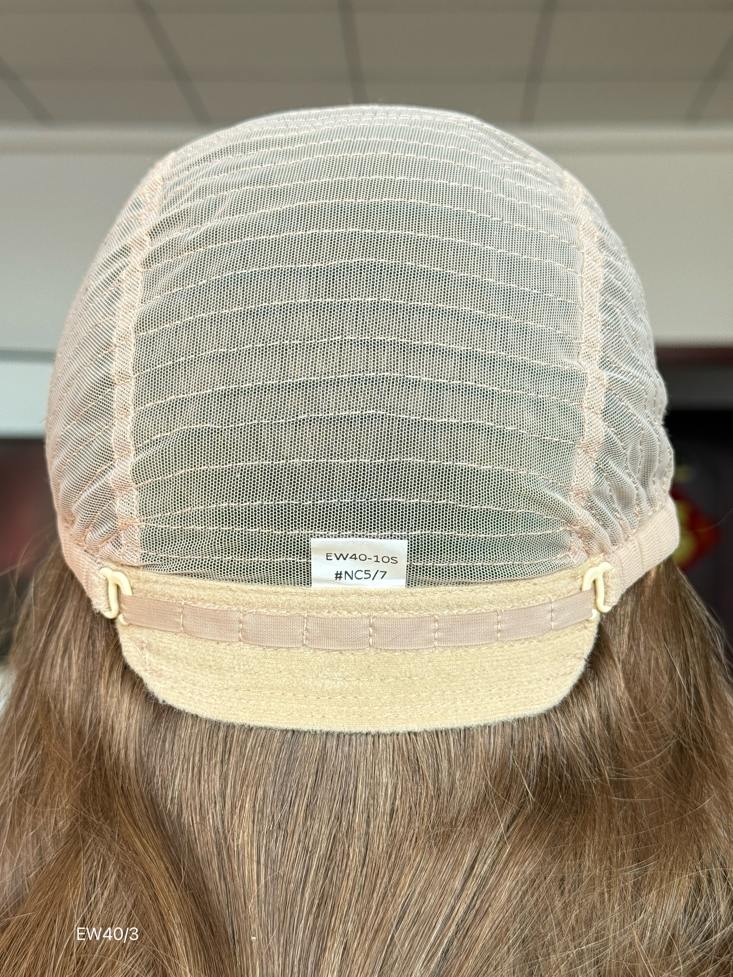 Warm Chestnut Brown Medium-Length Wavy Silk Top Human Hair Medical Wig - Europe Dispatch - cap construction detail