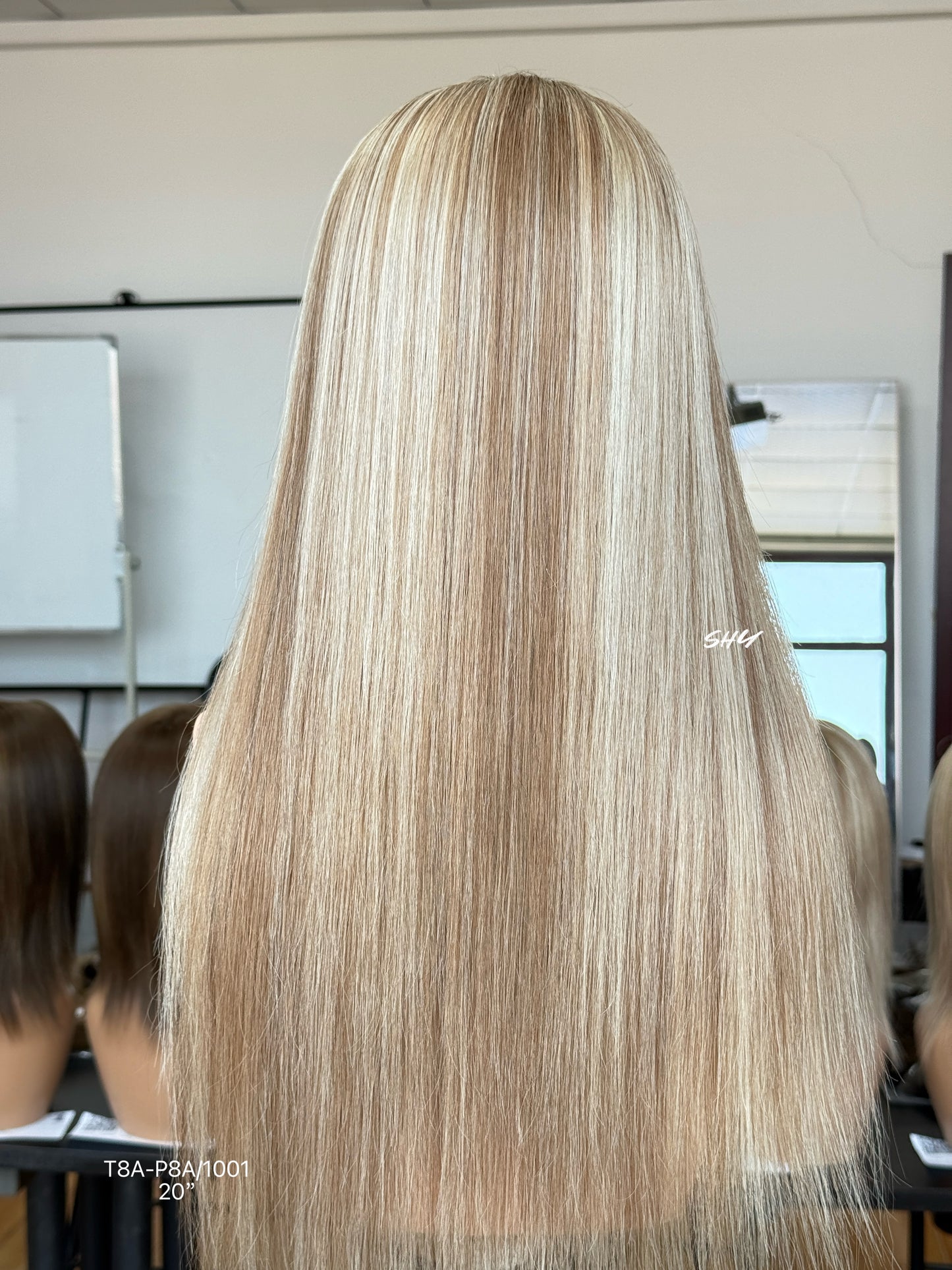 Cool Ash Brown Highlighted Middle-Part Long Straight Human Hair Lace Front Glueless Medical Wig, product view 7