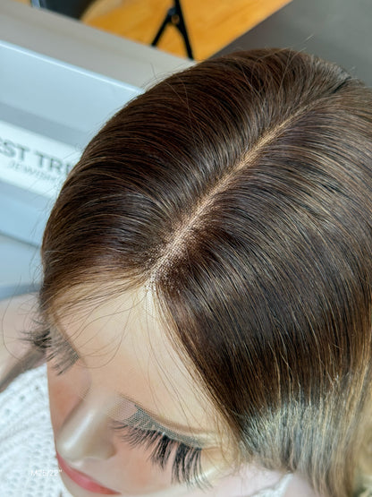 Rich Black Middle-Part Long Wavy Human Hair Sheitel Wig, product view 9
