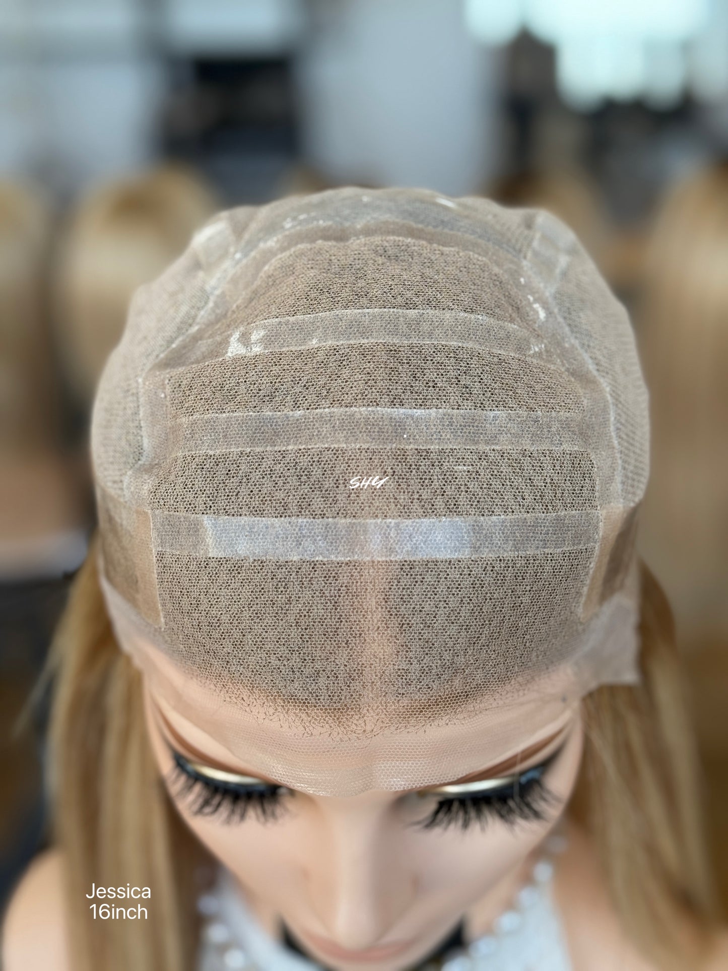 Ash Blonde Balayage Middle-Part Straight Human Hair Lace Front Glueless Medical Wig, product view 10