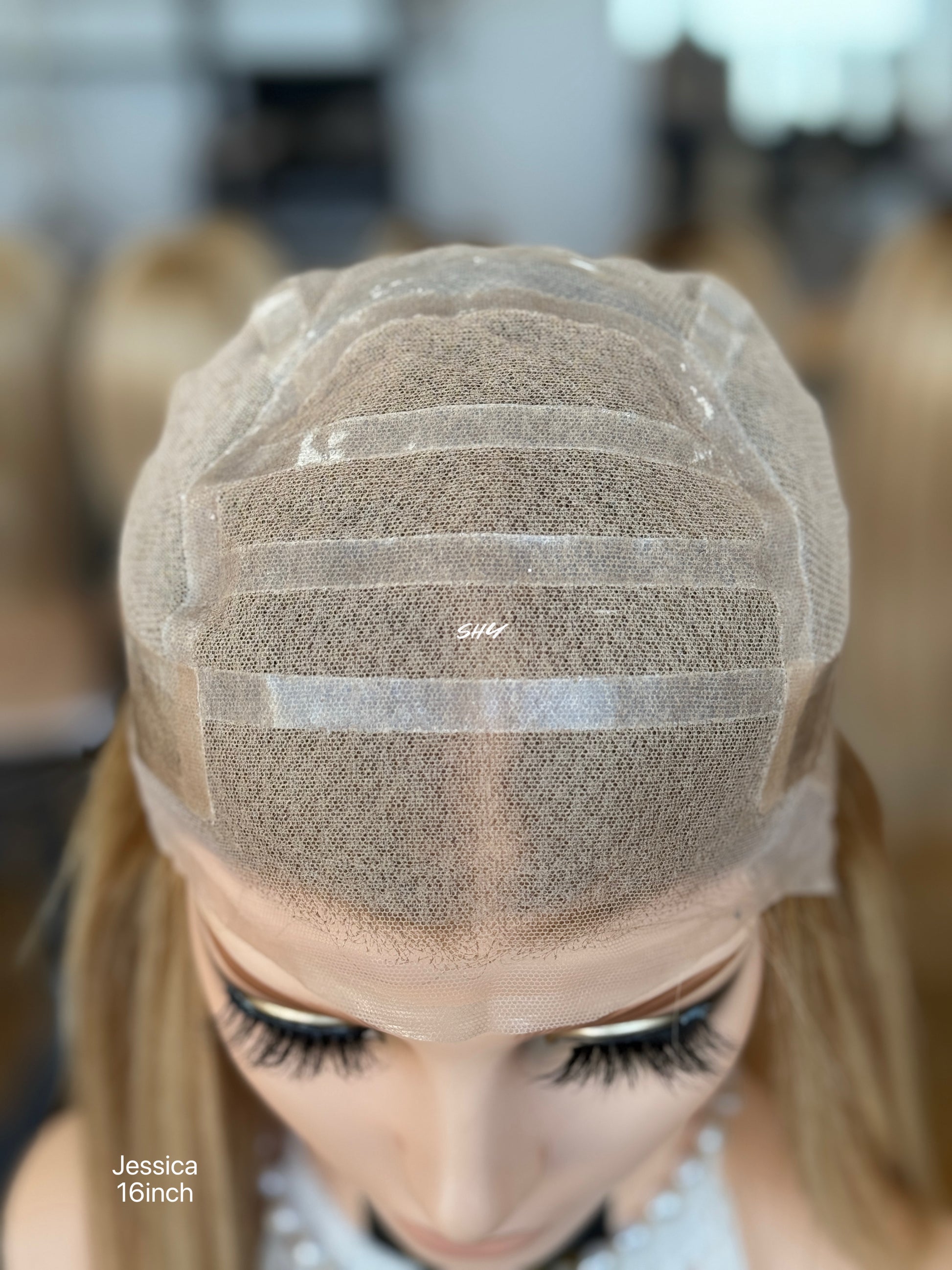 Ash Blonde Balayage Middle-Part Straight Human Hair Lace Front Glueless Medical Wig, product view 10