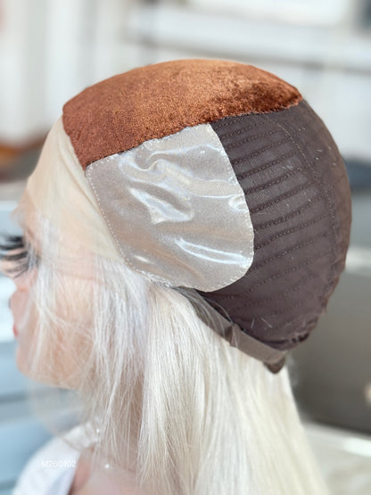 Platinum Blonde Middle-Part Long Straight Human Hair Sheitel Wig, product view 10
