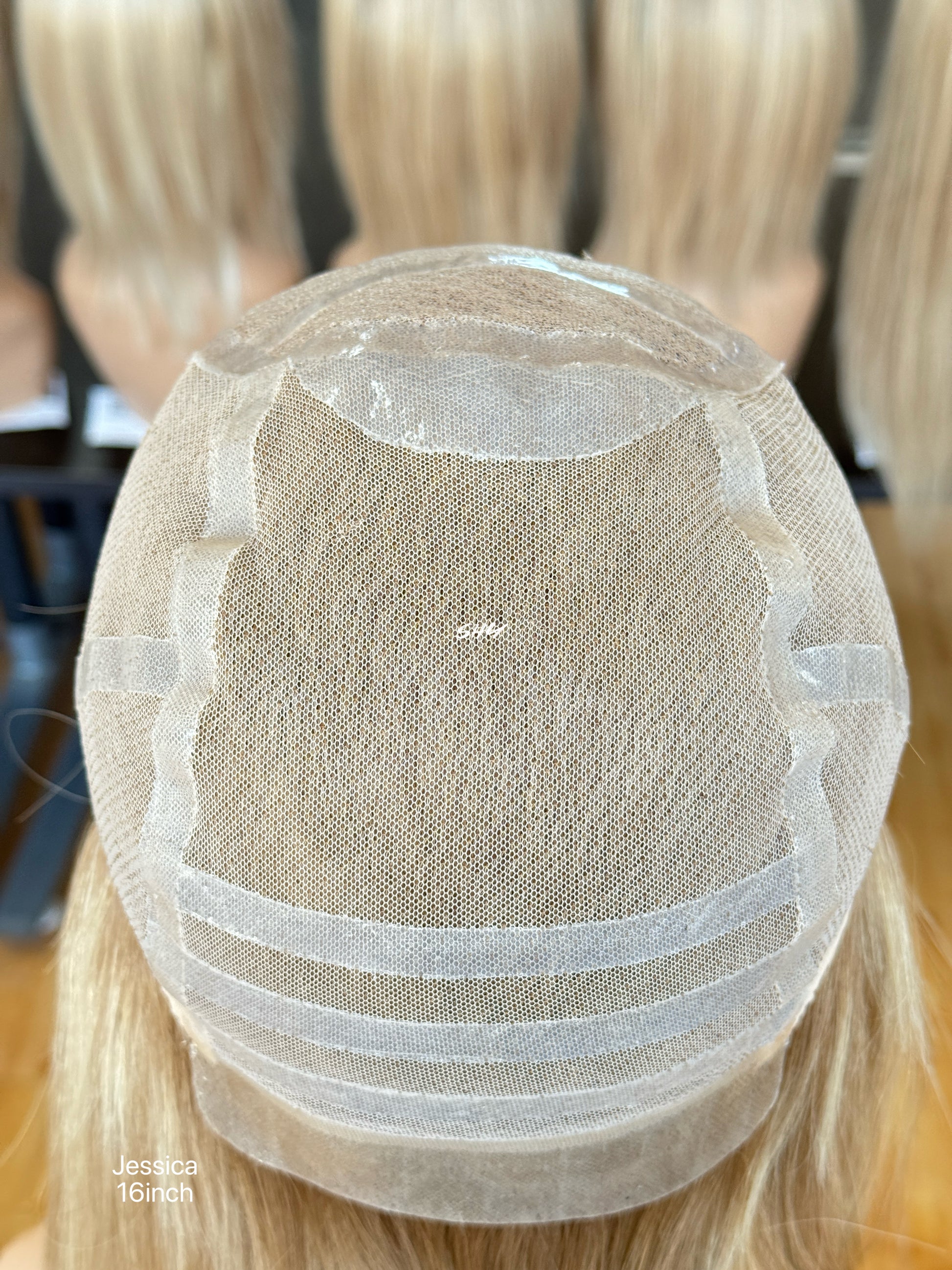 Ash Blonde Balayage Middle-Part Straight Human Hair Lace Front Glueless Medical Wig, product view 13