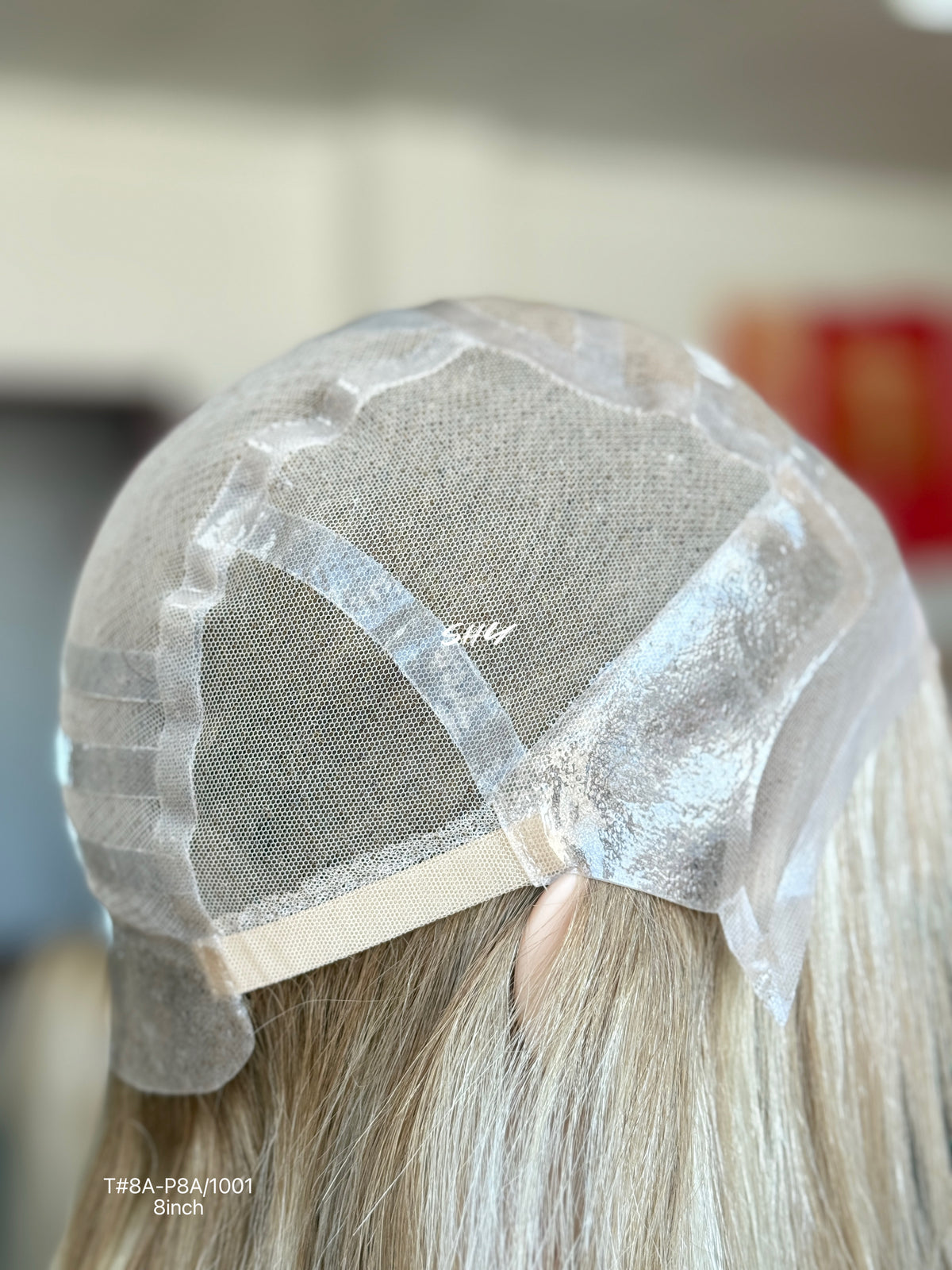 Natural Brown Root Blonde Highlighted Side-Part Straight Bob Human Hair Lace Front Glueless Medical Wig, product view 18