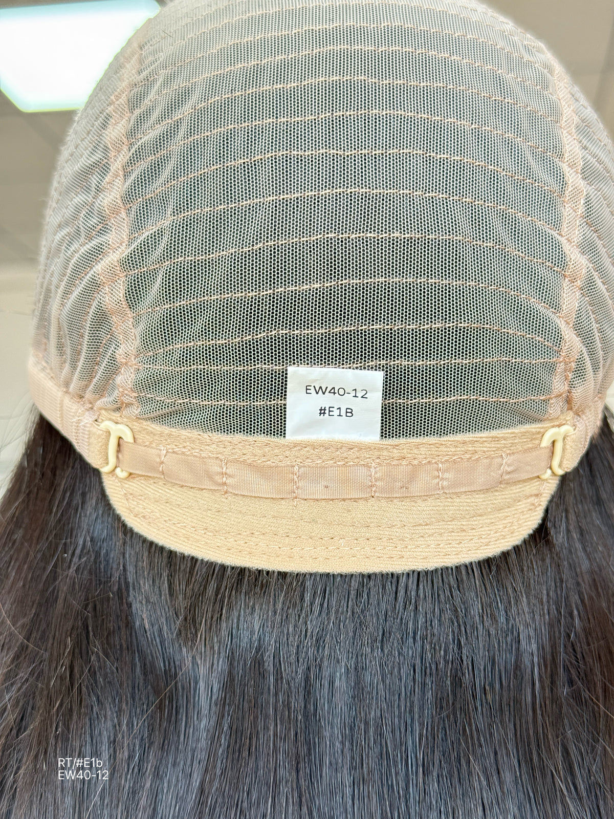 Natural Black Long Layered Silk Top Human Hair Medical Wig - Europe Dispatch - cap construction detail