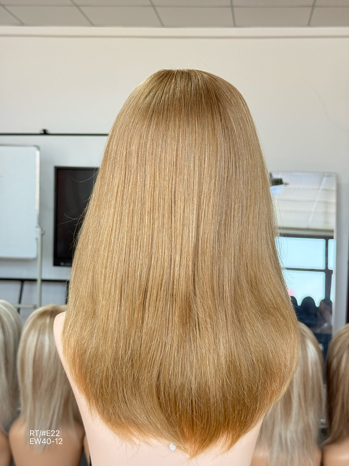 Dark Blonde Long Layered Silk Top Human Hair Medical Wig - Europe Dispatch - wearing and style detail