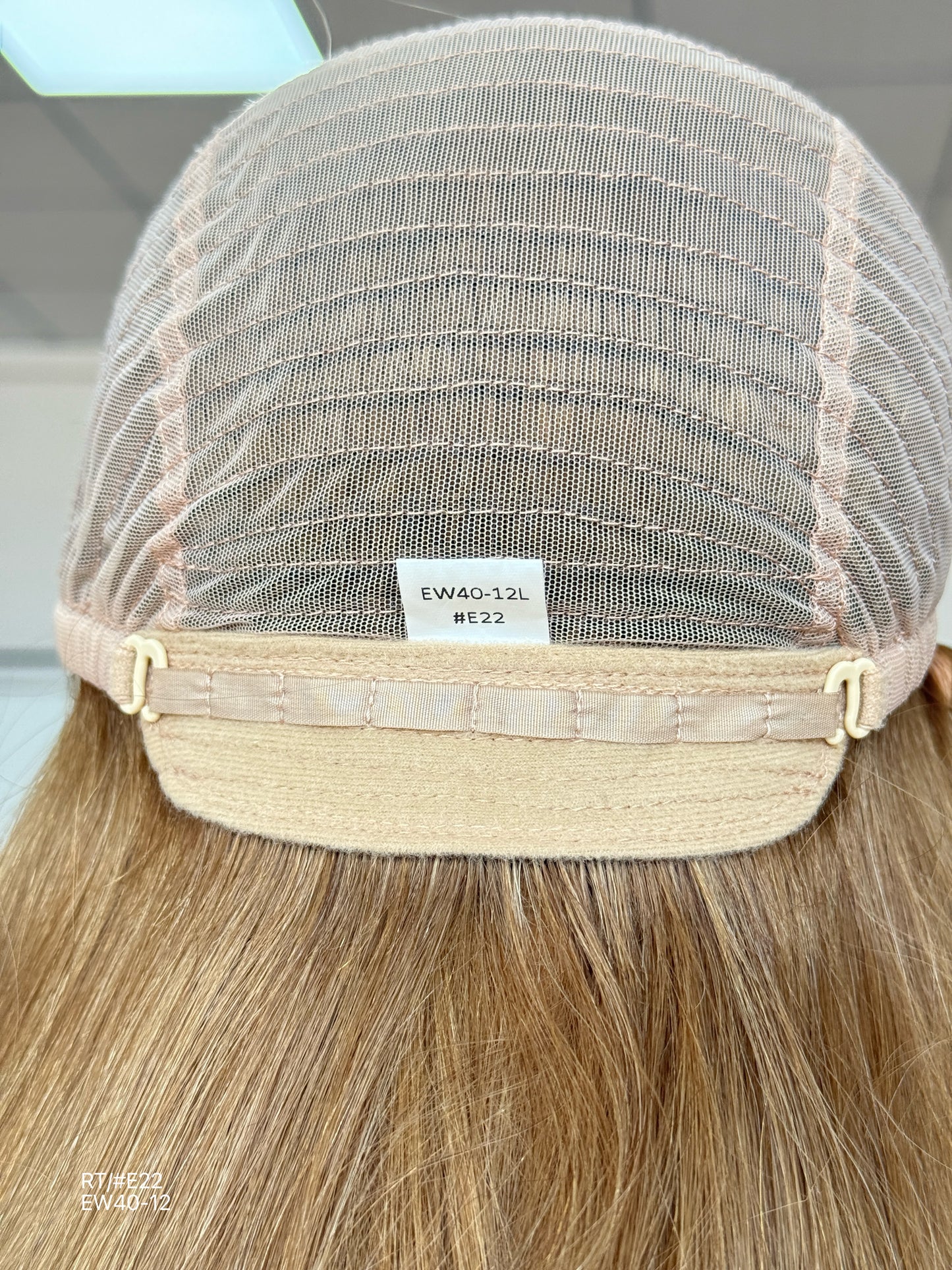 Dark Blonde Long Layered Silk Top Human Hair Medical Wig - Europe Dispatch - cap construction detail