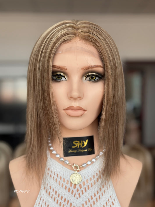 Blonde Full Hand-Tied Human Hair Medical Wig - Style 004 - front view