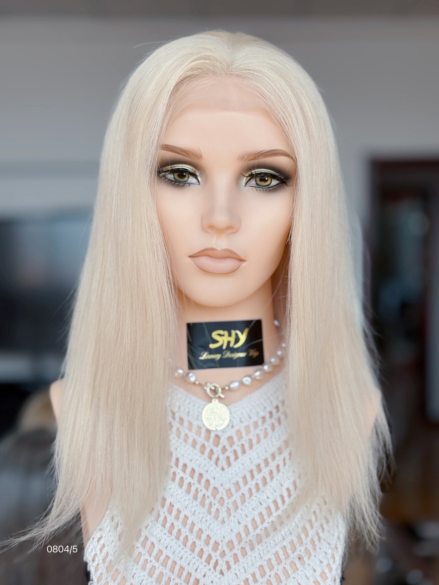 Blonde Full Hand-Tied Human Hair Medical Wig - Style 007 - front view