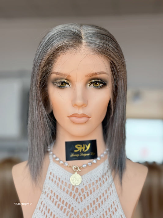 Blonde Full Hand-Tied Human Hair Medical Wig - Style 008 - front view