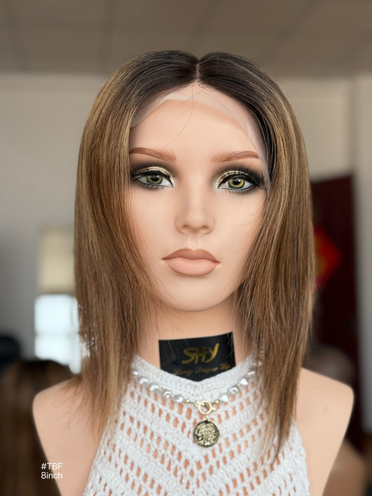 Short Full Hand-Tied Human Hair Medical Wig - Style 017 - front view