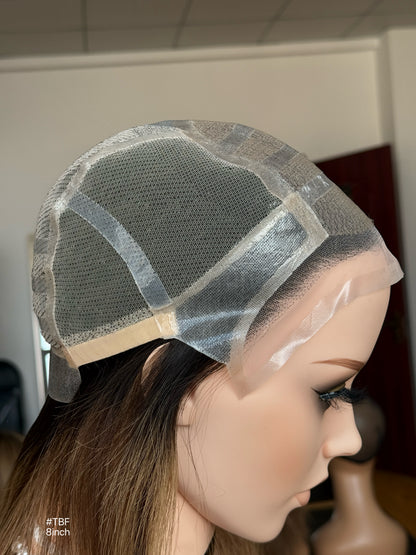 Short Full Hand-Tied Human Hair Medical Wig for Sensitive Scalp - Alopecia Wig 017 - medical wig detail view