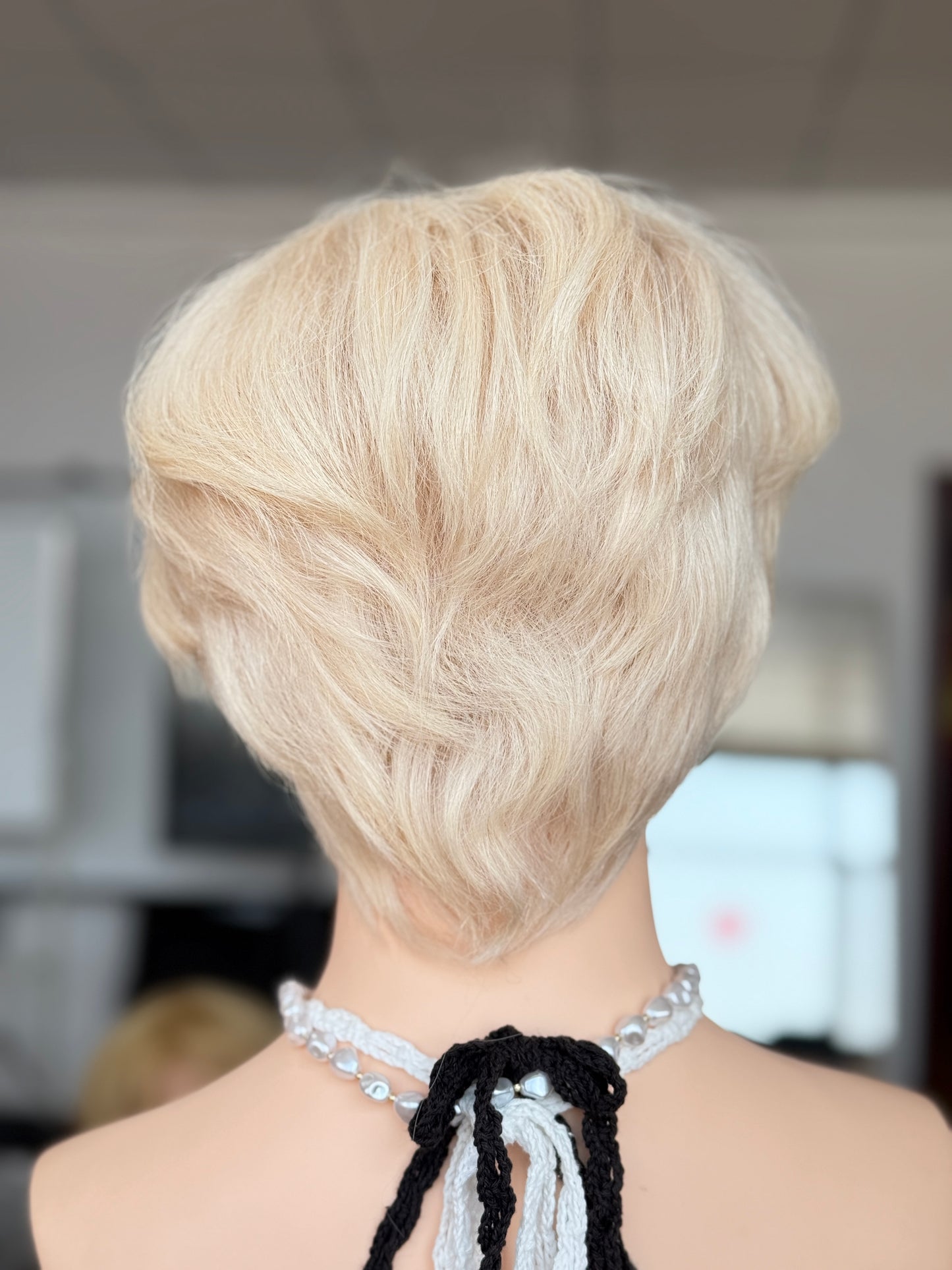 Short Full Hand-Tied Human Hair Medical Wig - Style 023 - front view