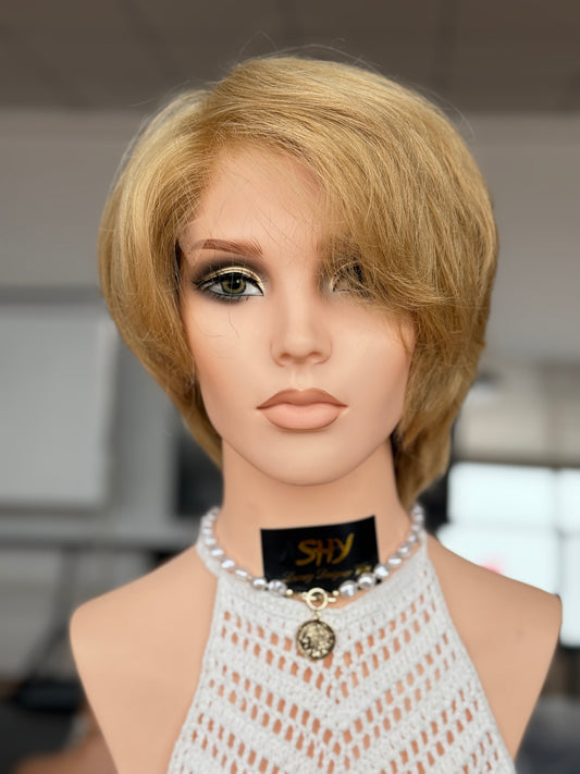 Short Full Hand-Tied Human Hair Medical Wig - Style 026 - front view