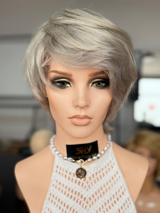 Short Full Hand-Tied Human Hair Medical Wig - Style 029 - front view