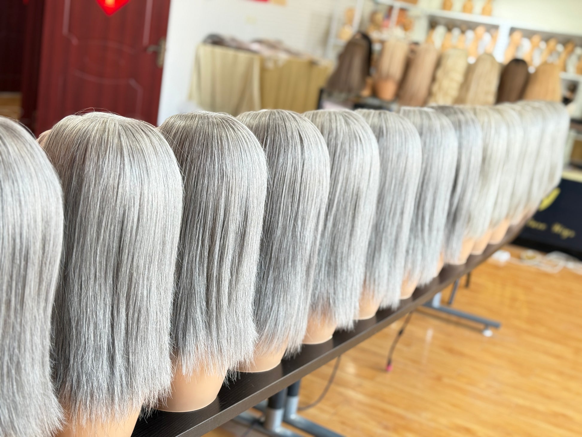 Long Blonde Full Hand-Tied Human Hair Medical Wig - Style 036 - front view