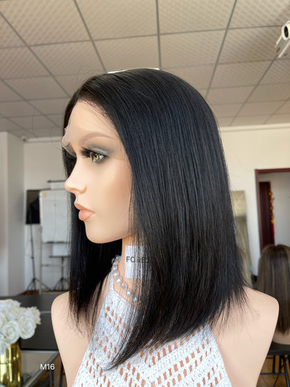 6x3.5 HD Lace Top Natural Black Middle-Part Straight Human Hair Sheitel Wig — product view 3