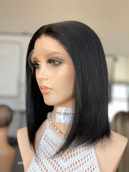 6x3.5 HD Lace Top Natural Black Middle-Part Straight Human Hair Sheitel Wig — product view 5