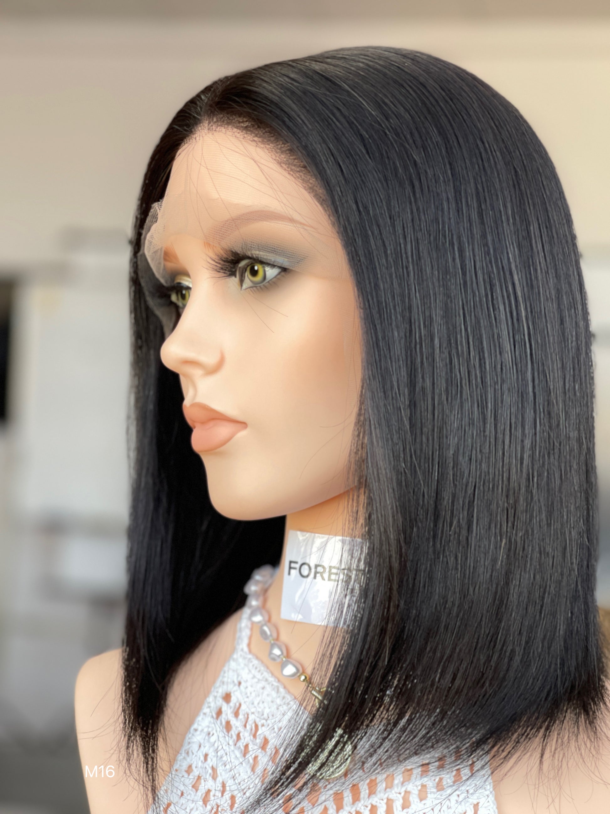 6x3.5 HD Lace Top Natural Black Middle-Part Straight Human Hair Sheitel Wig — product view 7