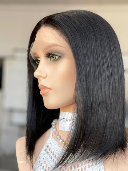 6x3.5 HD Lace Top Natural Black Middle-Part Straight Human Hair Sheitel Wig — product view 7