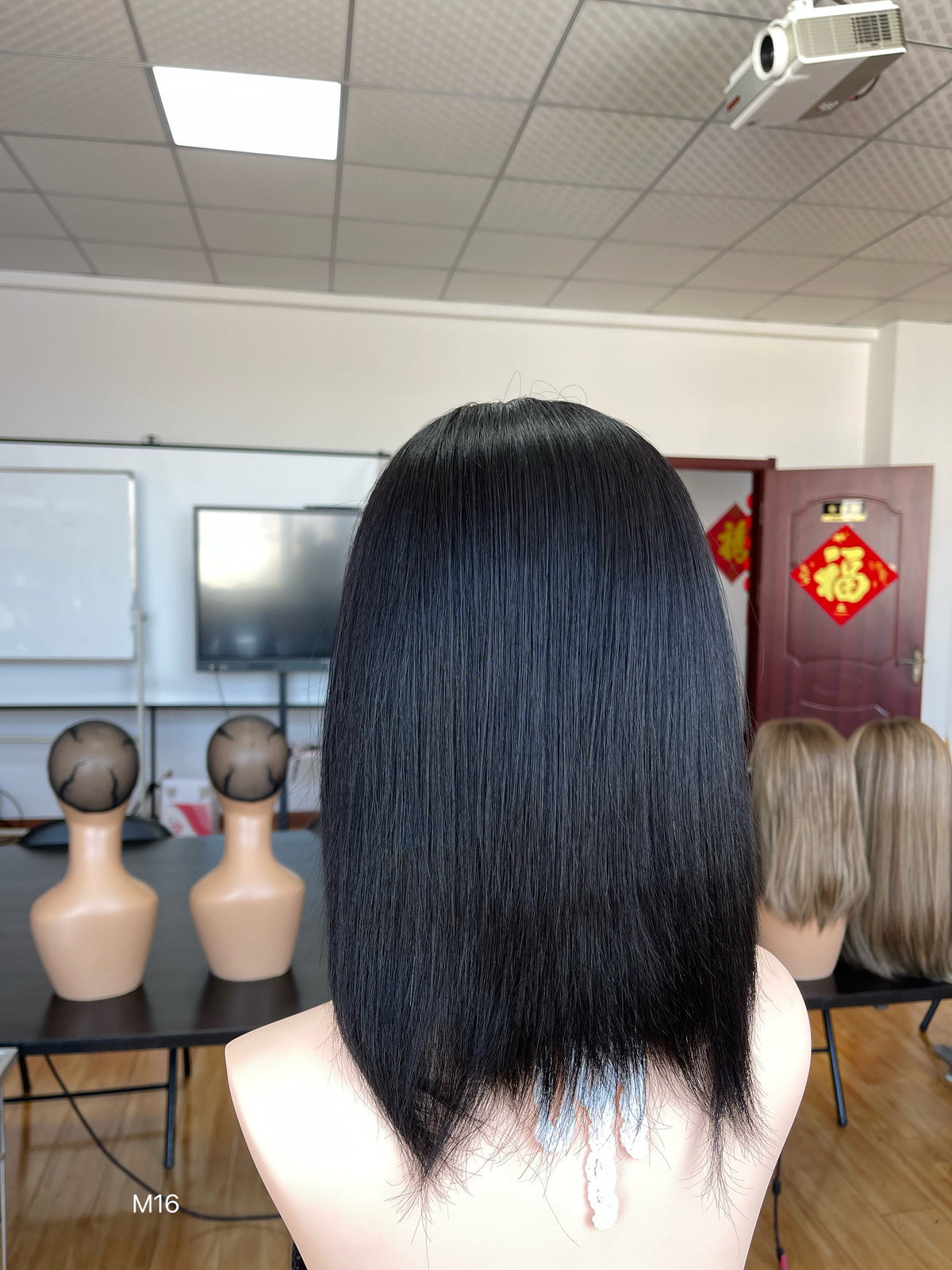 6x3.5 HD Lace Top Natural Black Middle-Part Straight Human Hair Sheitel Wig — product view 8