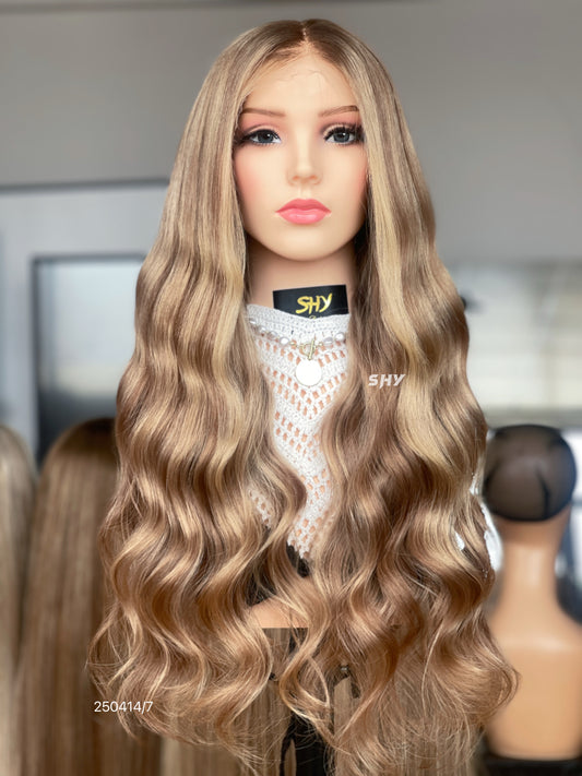 HD 13x5 Rose Gold Beige Blonde Body Wave Human Hair Patchwork Lace Wig product view 1