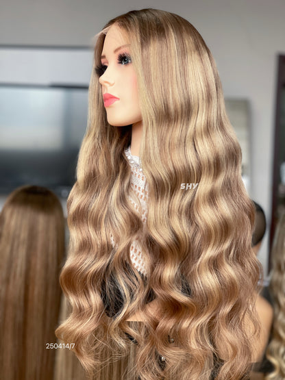 HD 13x5 Rose Gold Beige Blonde Body Wave Human Hair Patchwork Lace Wig product view 4