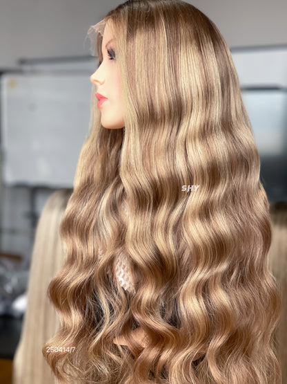 HD 13x5 Rose Gold Beige Blonde Body Wave Human Hair Patchwork Lace Wig product view 6