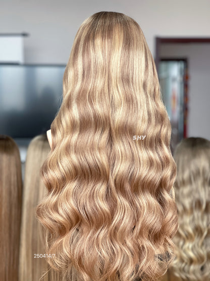 HD 13x5 Rose Gold Beige Blonde Body Wave Human Hair Patchwork Lace Wig product view 7